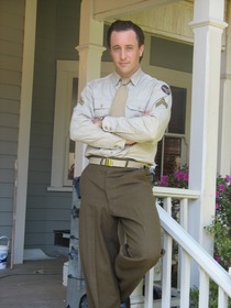 Alex O'Loughlin in costume for a flashback sequence. Alex O'Loughlin in costume for a flashback sequence.